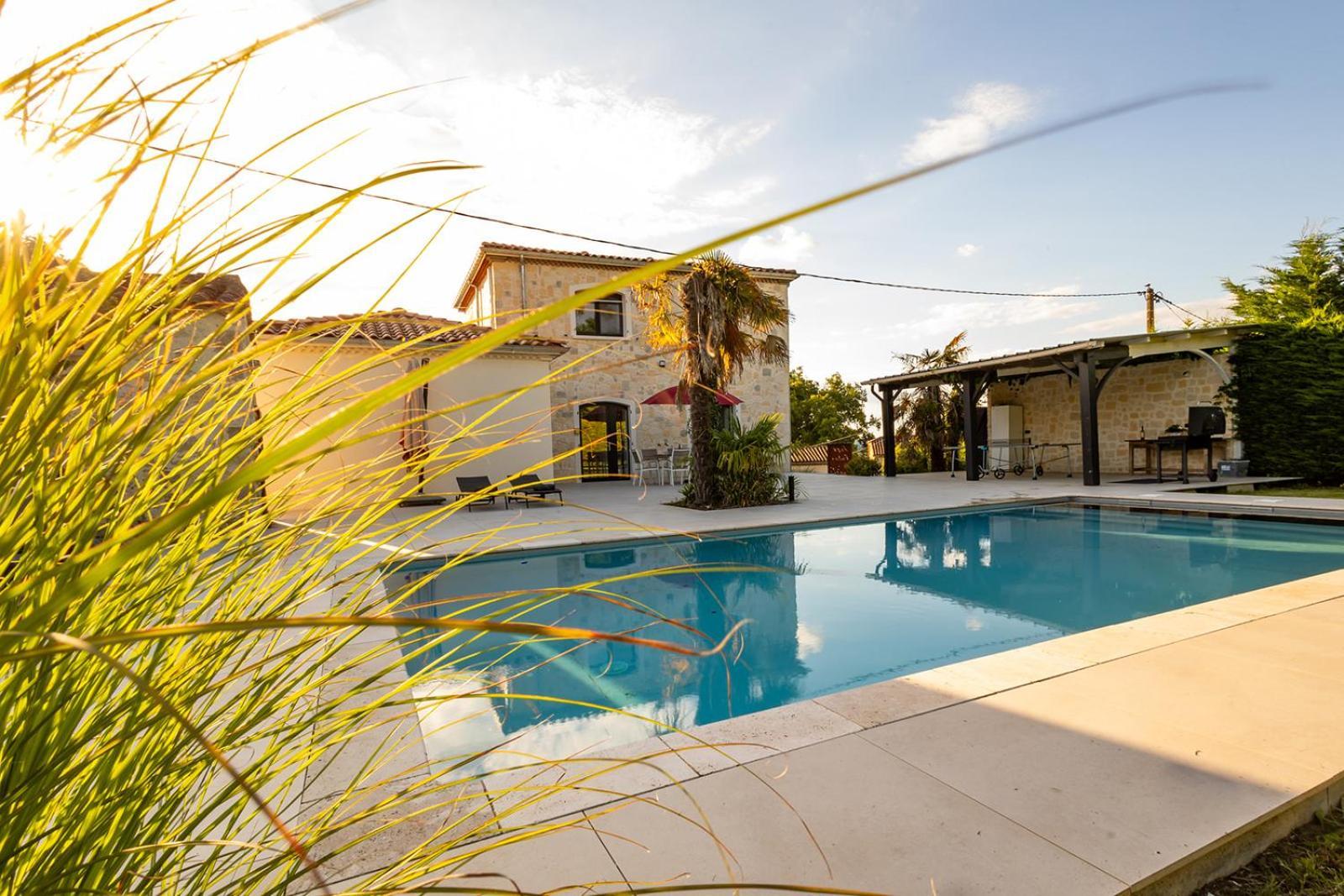 Villa Au Petit Bonheur Avec Clim - Hameau Au Calme - Piscine Chauffee - Petanque Moncrabeau 外观 照片