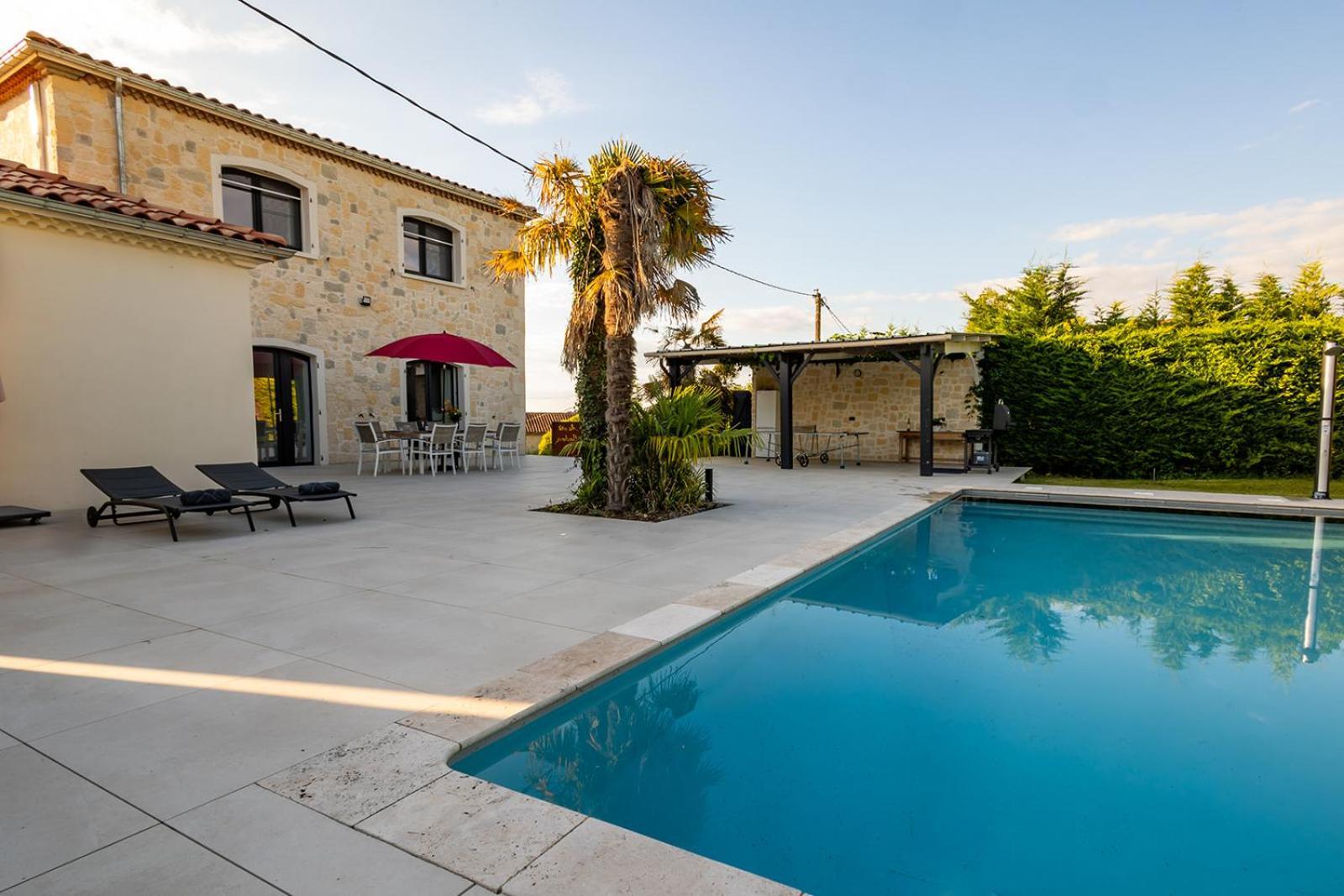 Villa Au Petit Bonheur Avec Clim - Hameau Au Calme - Piscine Chauffee - Petanque Moncrabeau 外观 照片