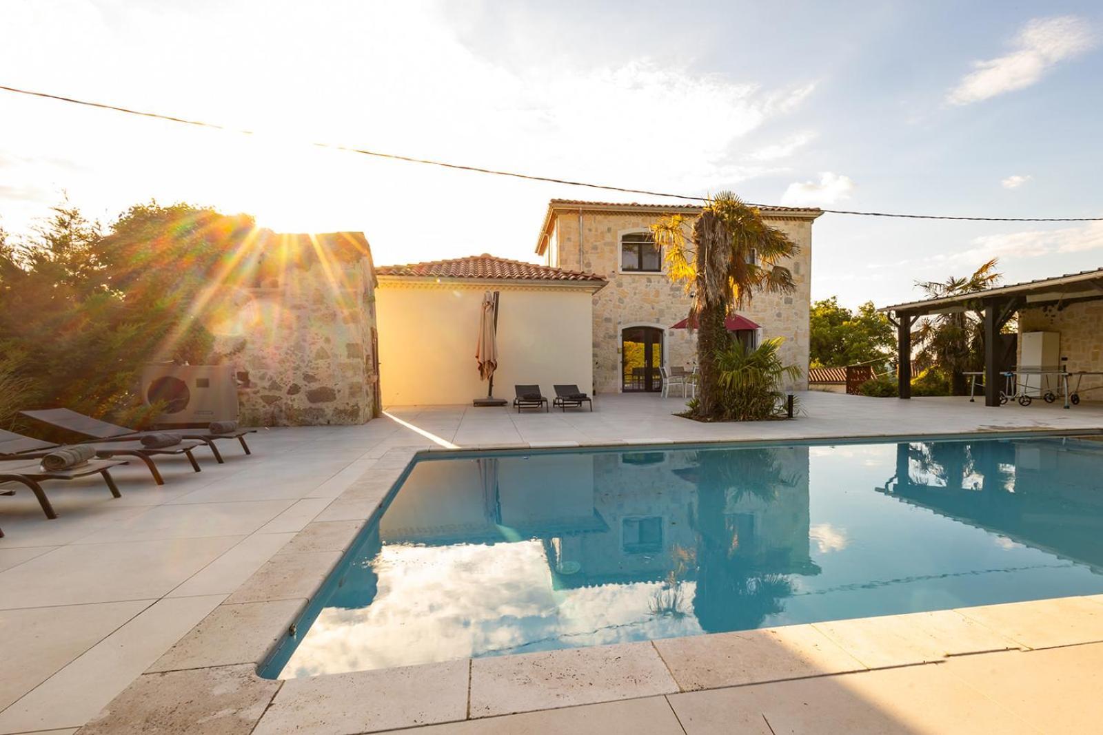Villa Au Petit Bonheur Avec Clim - Hameau Au Calme - Piscine Chauffee - Petanque Moncrabeau 外观 照片